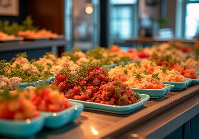 Buntes Catering-Buffet bei einem Berliner Event